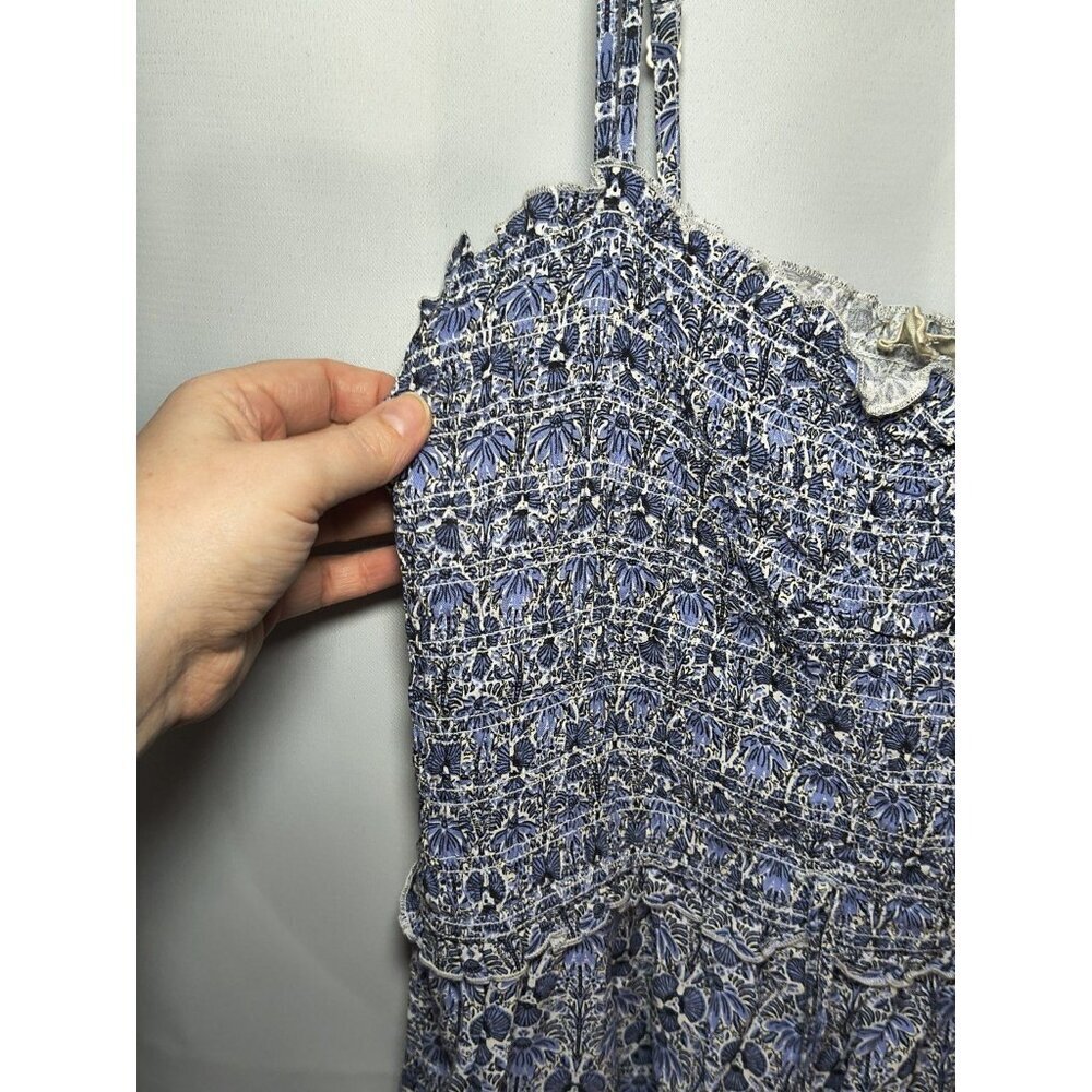 Fat Face Sleeve Less Women's Size 12 Blue Floral Jumper Suit With Pockets - Picture 4 of 16